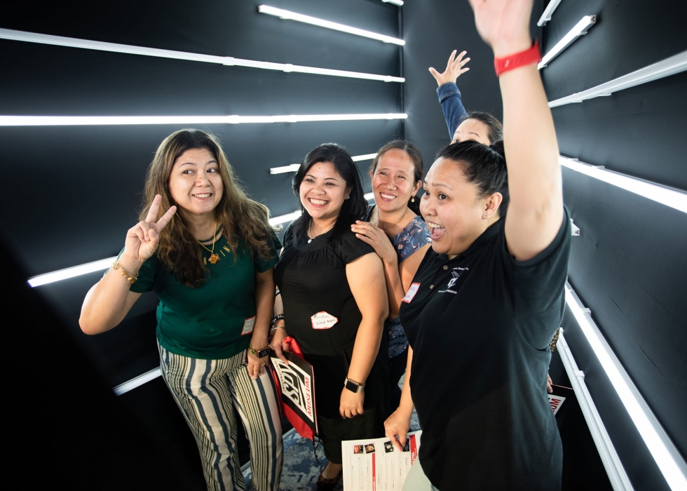 Teachers at the Spy Museum's educator night out.